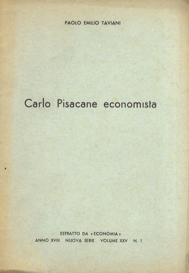 Carlo Pisacane economista.
