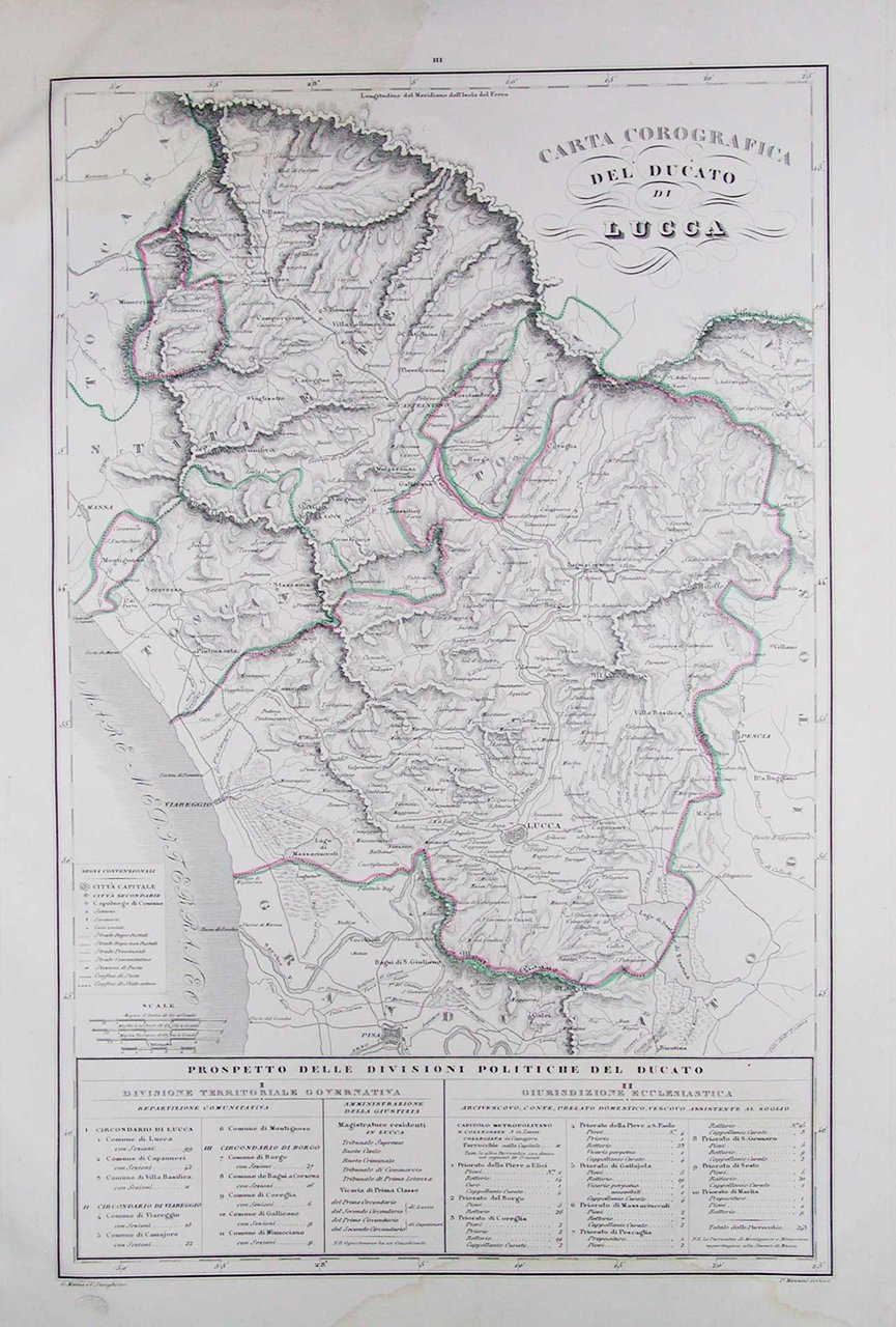 Carta corografica del Ducato di Lucca.