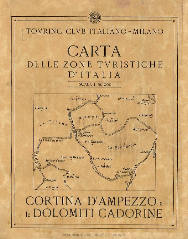 Carta delle zone turistiche d'Italia: Cortina d'Ampezzo e le Dolomiti …