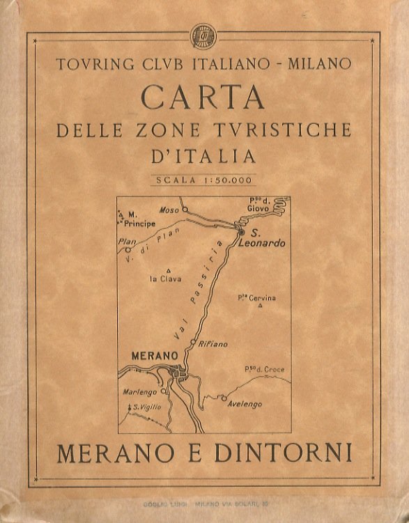 Carta delle zone turistiche d'Italia: Merano e dintorni.