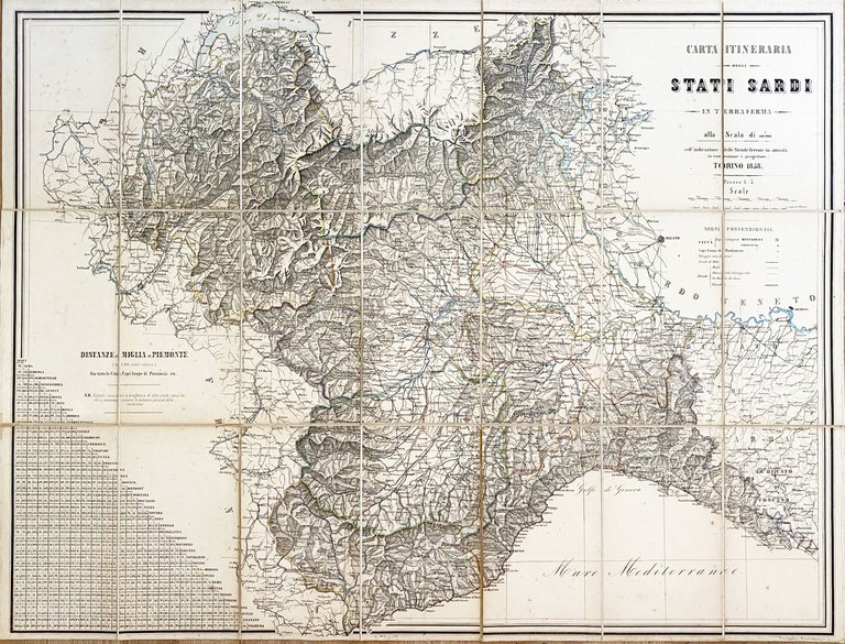 CARTA itineraria degli Stati Sardi in terraferma alla scala di …