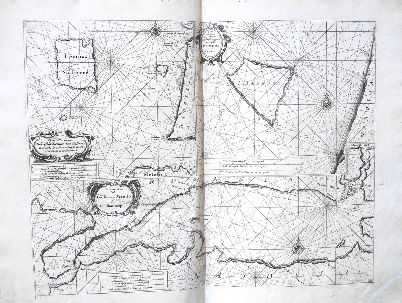 Carta maritima dell'Isola Lemnos hora Stalimene [.]; Carta maritima che …