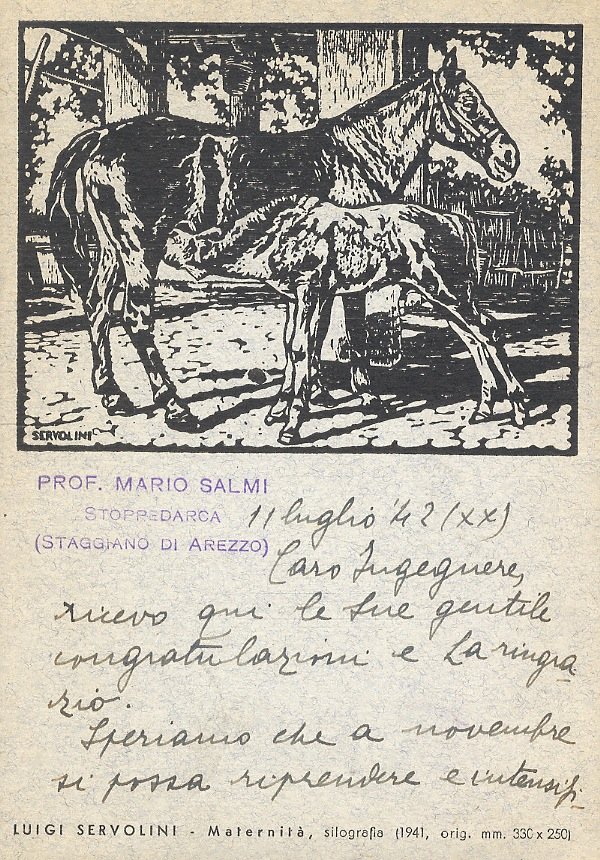 Cartolina manoscritta autografa, firmata, viaggiata, indirizzata a Giovanni Bellincioni a …