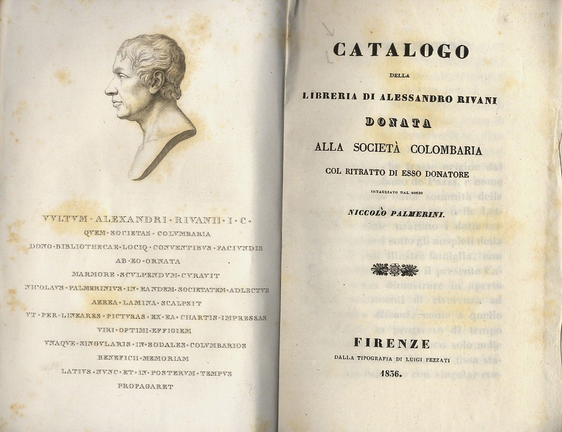 CATALOGO della libreria di Alessandro Rivani donata alla Società Colombaria …