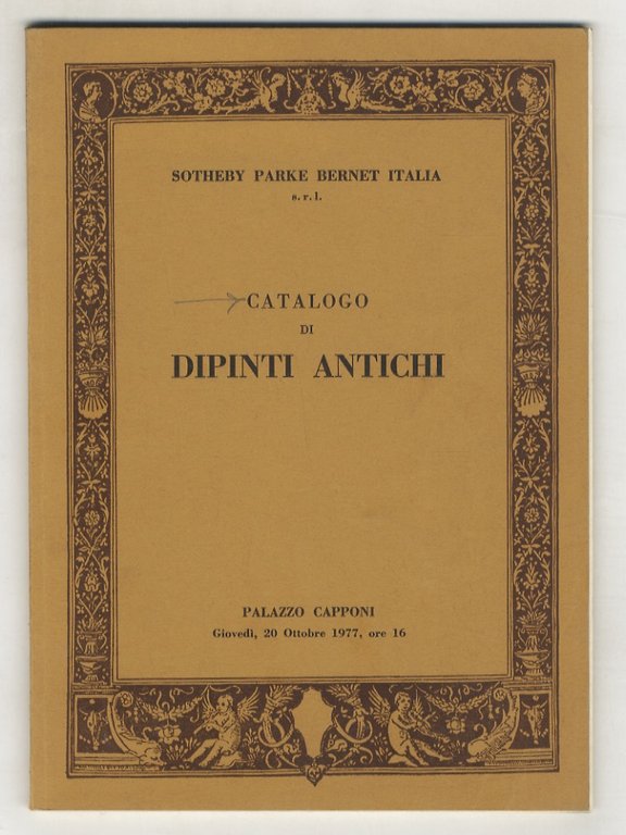 Catalogo di dipinti antichi comprendente quadri di scuola italiana, fiamminga, …