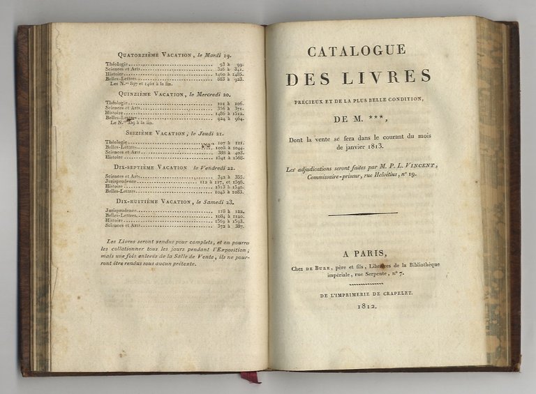 Catalogue des livres choisis et bien conditionné de la Bibliothèque …