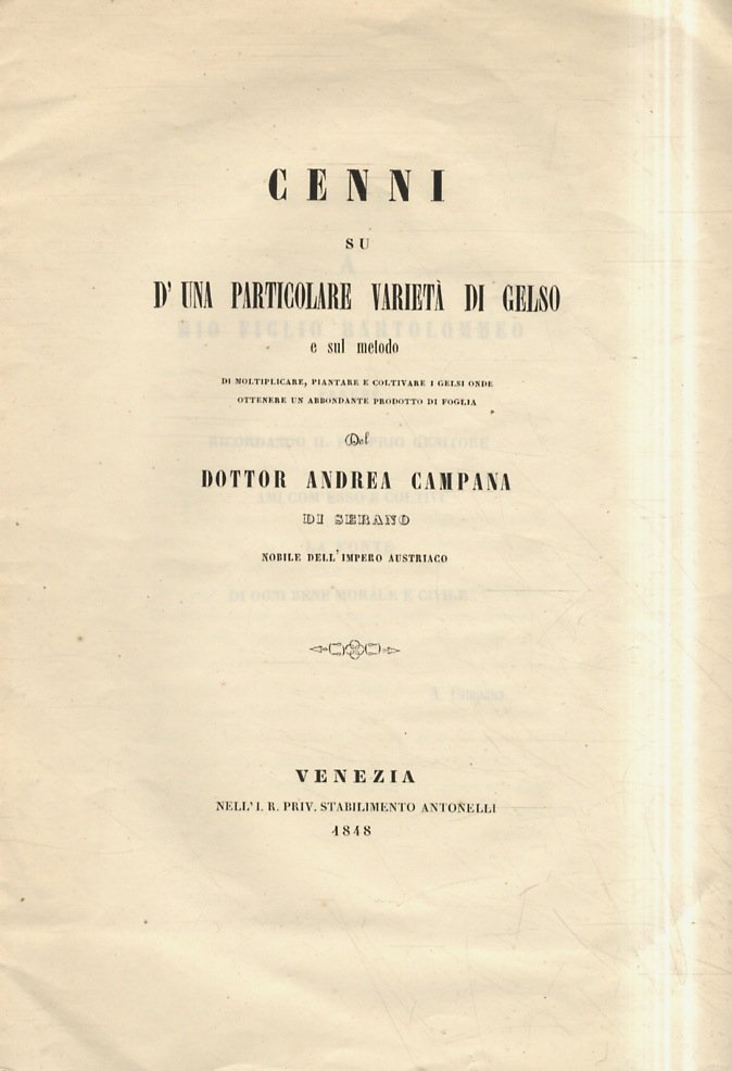 Cenni su d'una particolare varietà di gelso e sul metodo …