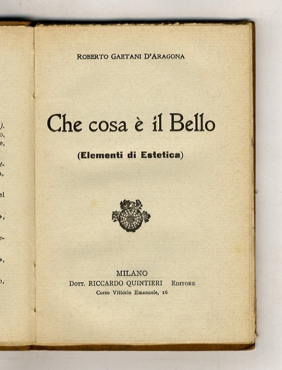 Che cosa è il bello. (Elementi di estetica). | Immagine Gallery 2