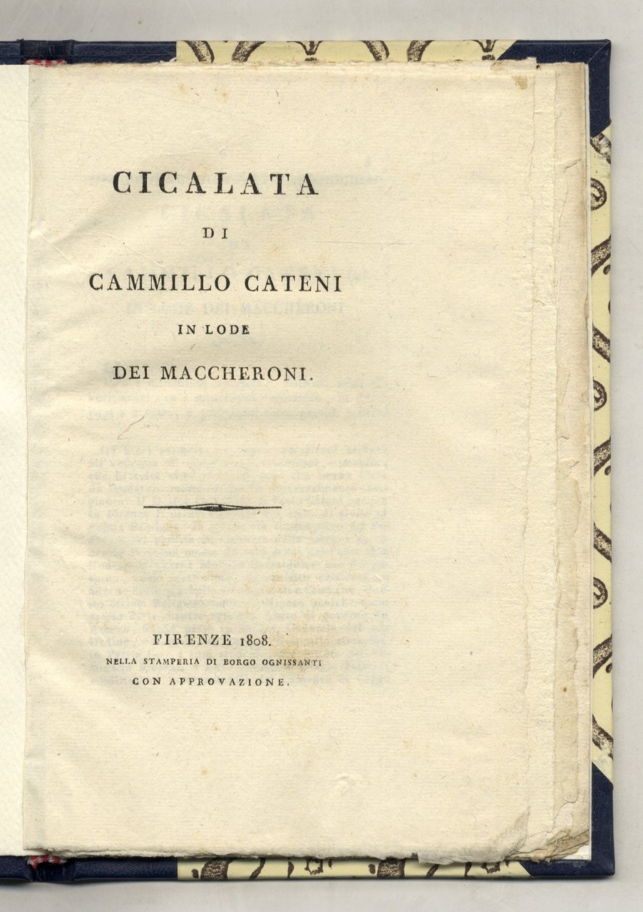 Cicalata in lode dei maccheroni. | Immagine principale