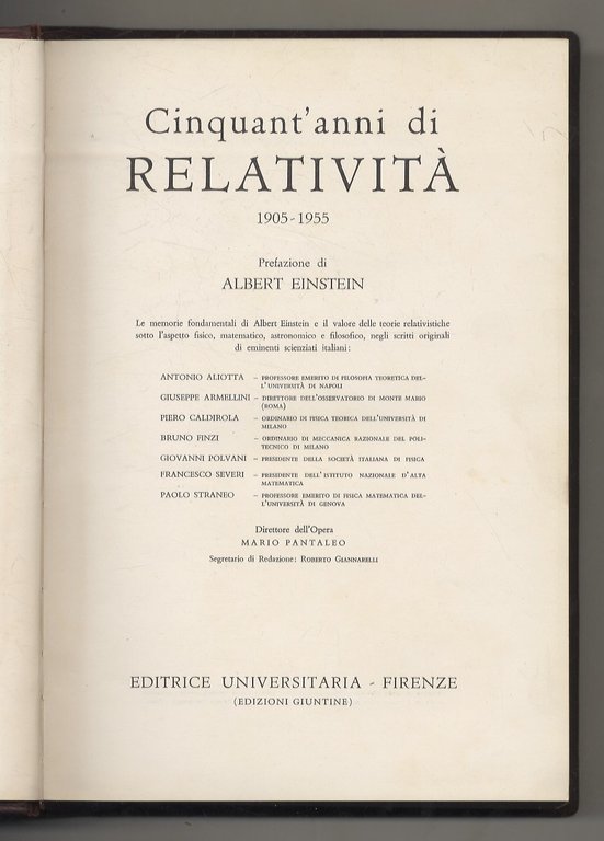 CINQUANT'ANNI di relatività: 1905-1955. Le memorie fondamentali di Albert Einstein … | Immagine Gallery 2