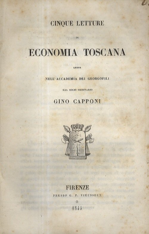 Cinque letture di economia toscana lette nell'accademia dei Georgofili [.].