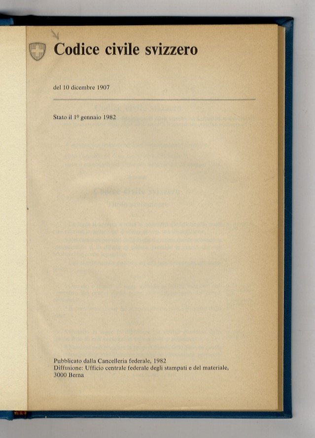codice civile svizzero del 10 dicembre 1907. Stato il 1° …