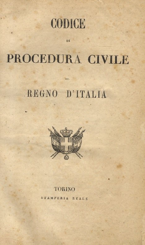 CODICE di procedura civile del Regno d'Italia.