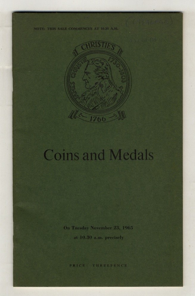 Coins, medals and orders. (Auction sale). Tuesday November 23, 1965.