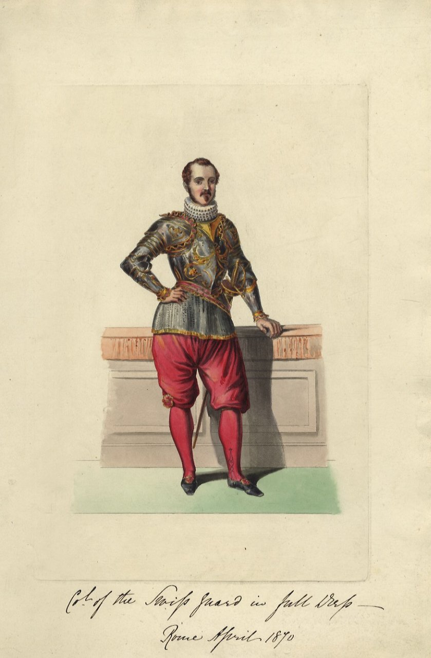 [Colonello delle Guardie Svizzere in uniforme da parata].