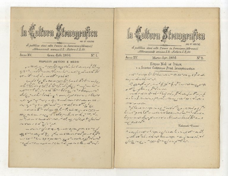 Coltura (La) Stenografica. Direttore Eduardo Tucci. Anno I (1900) i …