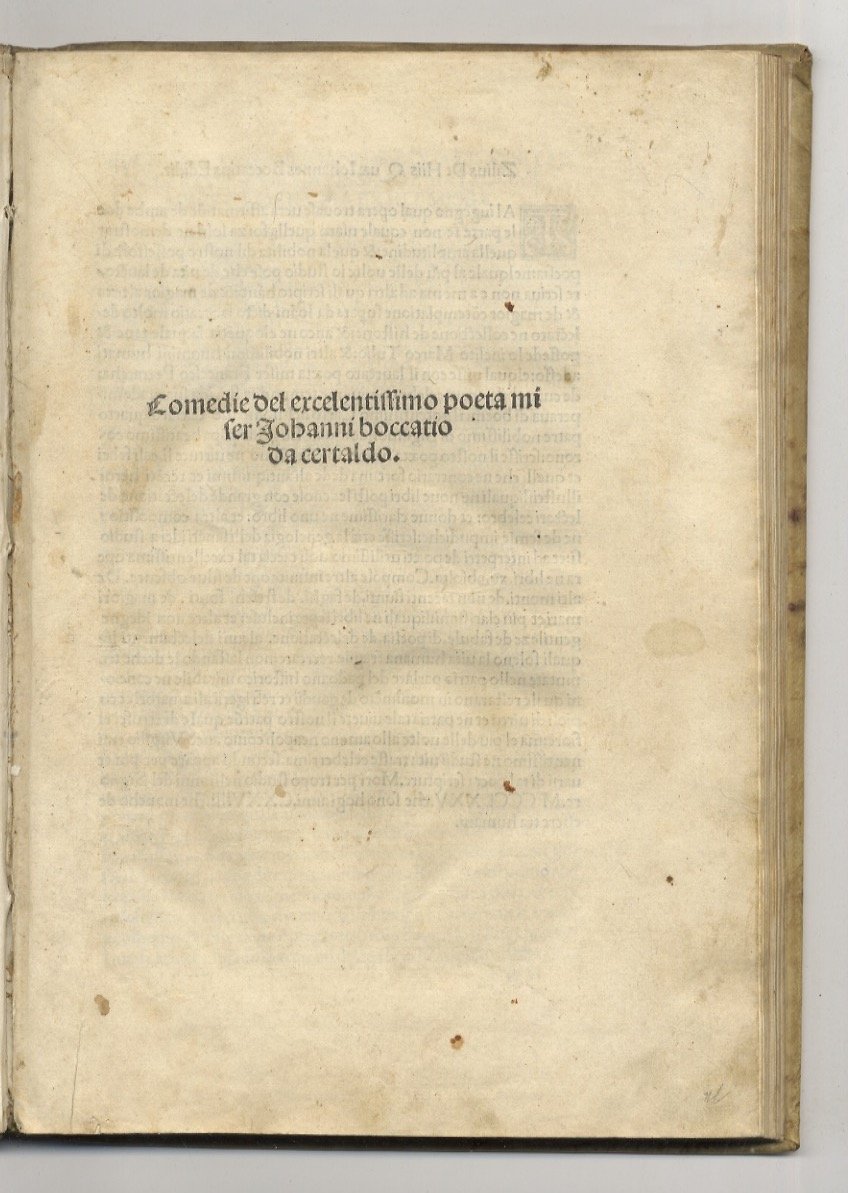 Comedie del excelentissimo poeta miser Iohanni Boccatio da Certaldo.