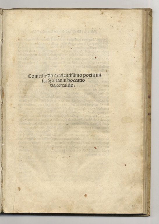 Comedie del excelentissimo poeta miser Iohanni Boccatio da Certaldo.