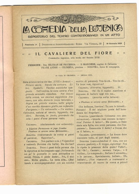 Commedia (La) della Domenica. Repertorio del teatro contemporaneo in un …