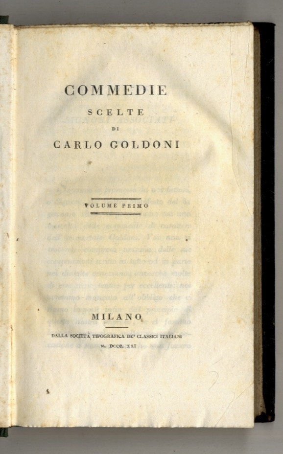 Commedie scelte. (I. Un curioso Accidente - Il vero Amico …