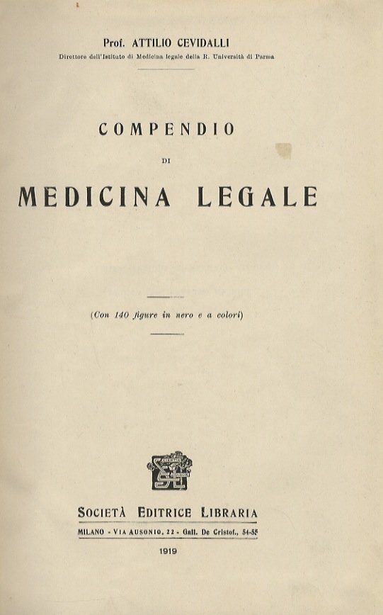 Compendio di medicina legale.