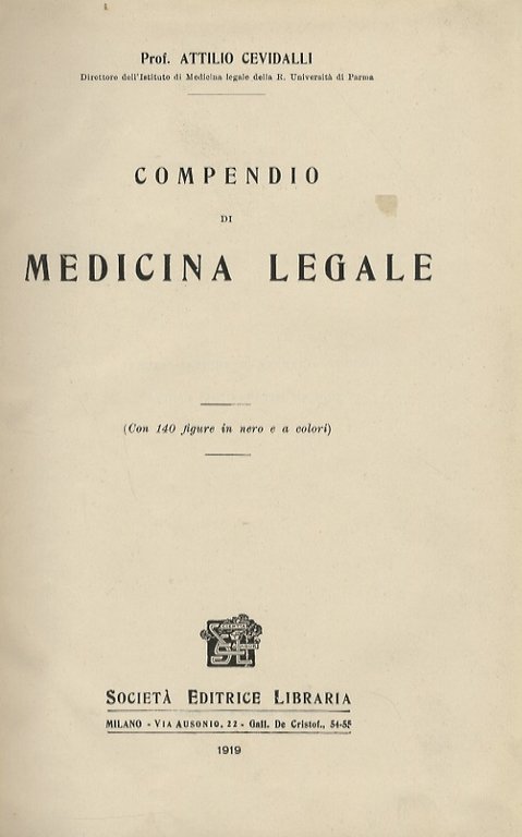 Compendio di medicina legale.