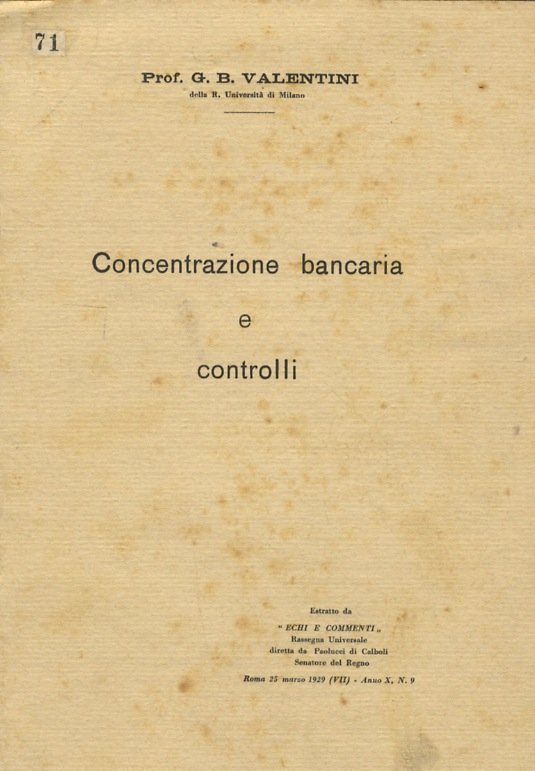 Concentrazione bancaria e controlli. | Immagine principale