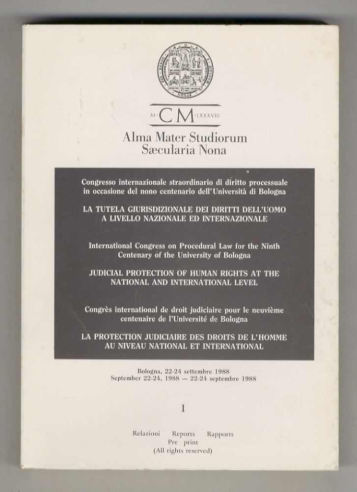 Congresso internazionale straordinario di diritto processuale in occasione del nono …