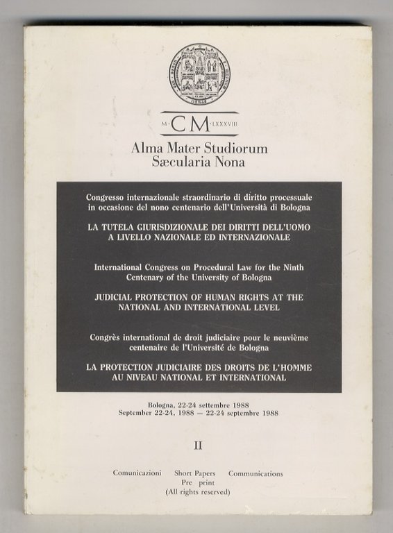 Congresso internazionale straordinario di diritto processuale in occasione del nono …