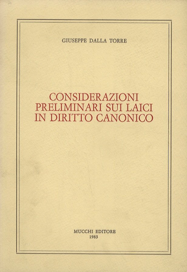 Considerazioni preliminari sui laici in dirito canonico.