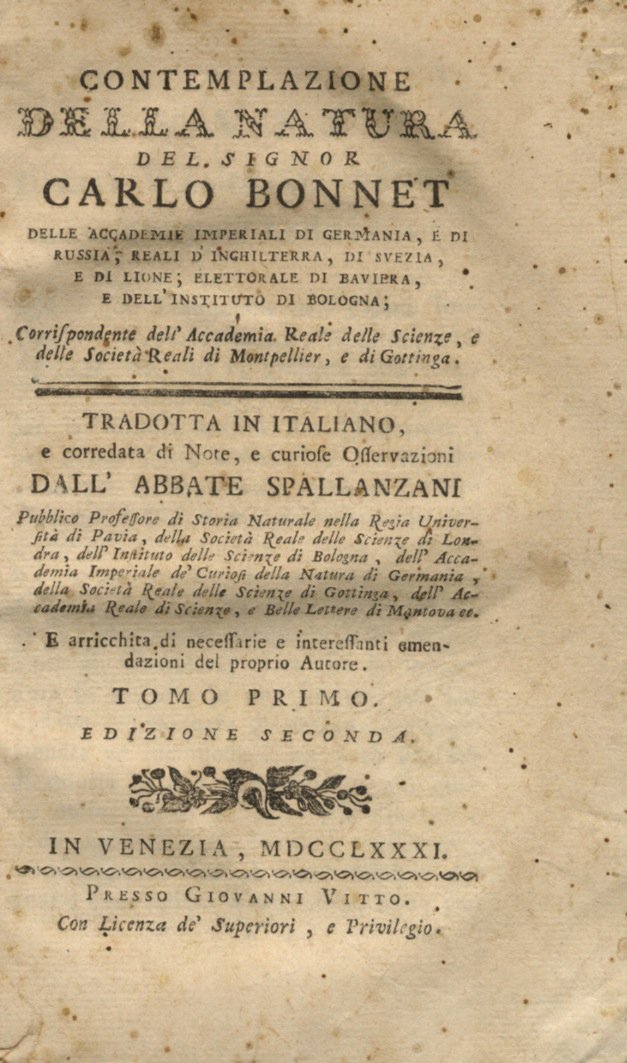 Contemplazione della natura (.) Tradotta in italiano e corredata di …