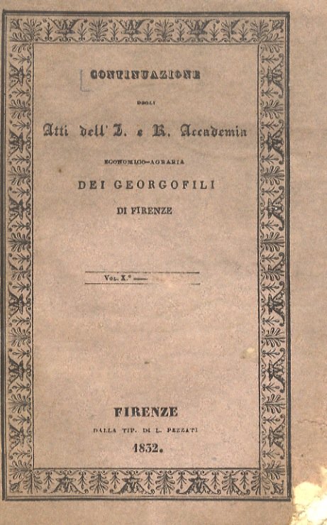 CONTINUAZIONE degli Atti dell'I. e R. Accademia dei Georgofili di …