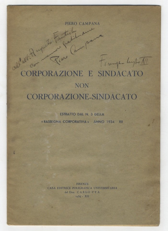 Corporazione e sindacato non corporazione-sindacato.
