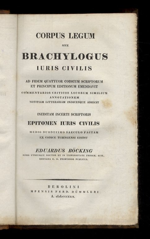 Corpus legum sive Brachylogus iuris civilis ad fidem quattuor codicum … | Immagine Gallery 1