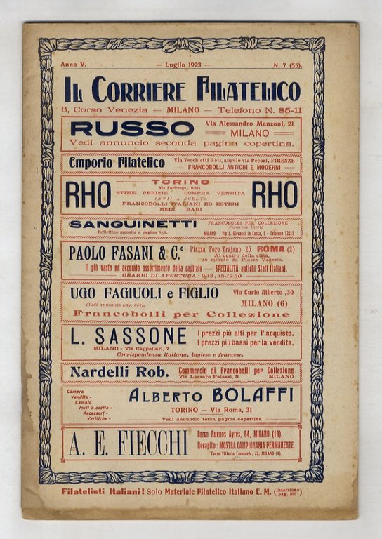 Corriere (Il) Filatelico. Rivista mensile illustrata. Direttore: Ing. L. Rivolta. … | Immagine Gallery 1