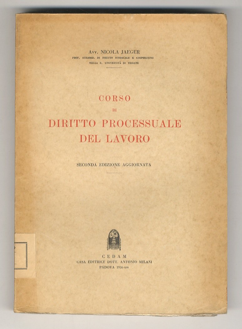 Corso di diritto processuale del lavoro. Seconda edizione aggiornata.