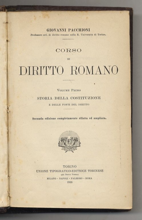 Corso di diritto romano. Volume primo: Storia della costituzione e … | Immagine Gallery 1