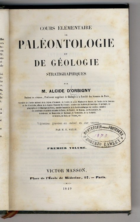 Cours élémentaire de Paléontologie et de Géologie stratigraphiques. Vignettes gravées …