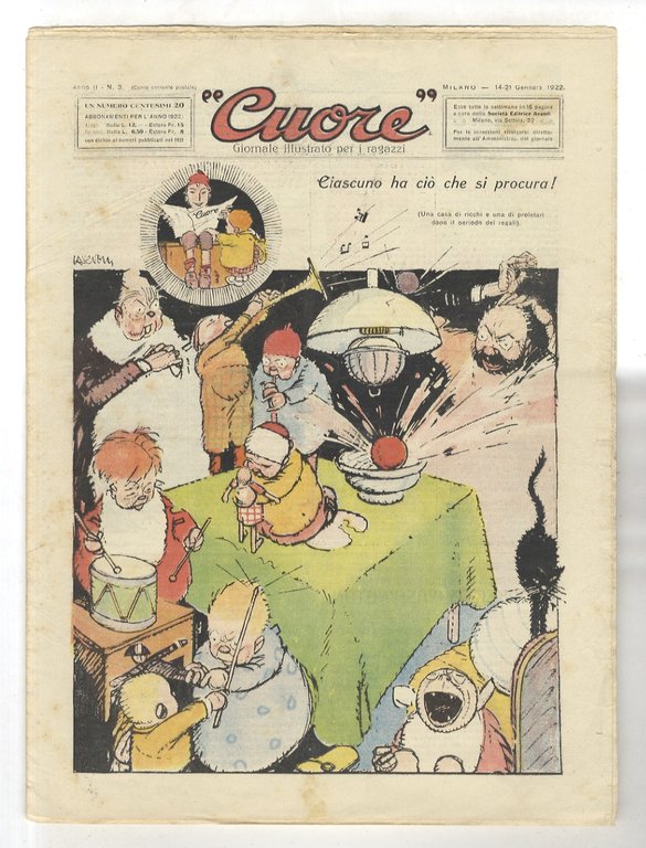 CUORE. Giornale illustrato peri ragazzi. Anno II, 1922: nn. 1, …