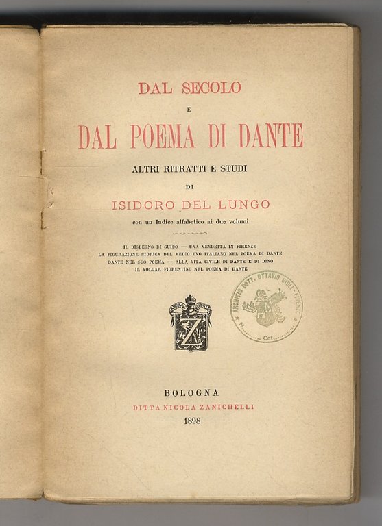 Dal secolo e dal poema di Dante. Altri ritratti e …