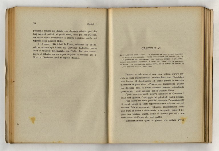 Dall'armistizio alla liberazione d'Italia. Storia politica documentata dei primi governi …