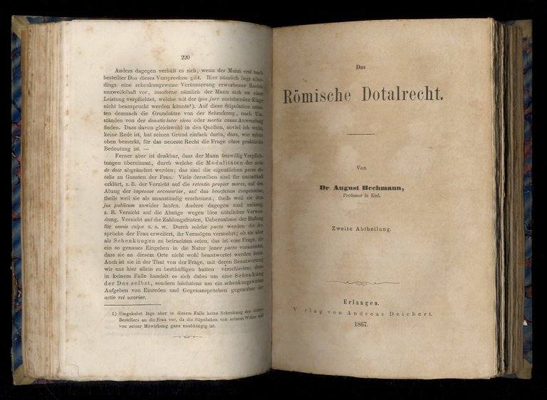 Das Römische Dotalrecht. Erste - Zweite Abtheilung.