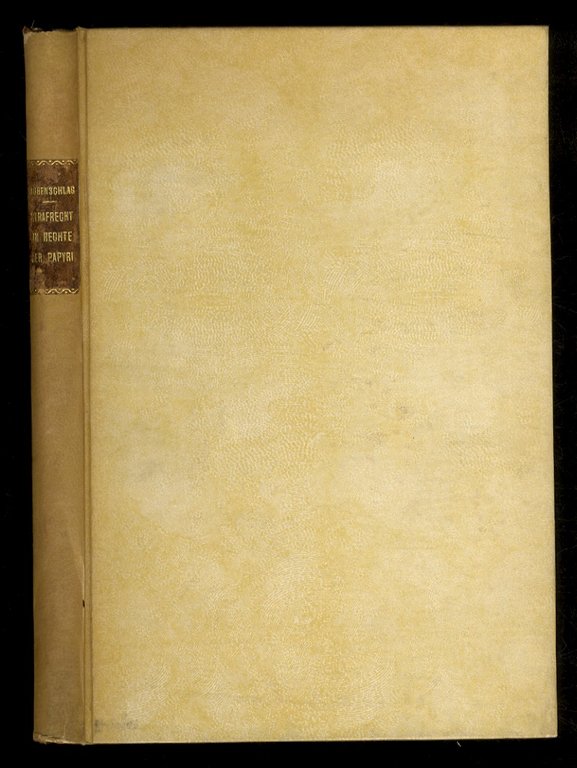 Das Strafrecht im Rechte der Papyri.