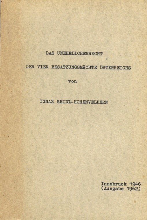 Das Unehelichenrecht der Vier Besatzungsmächte österreichs.