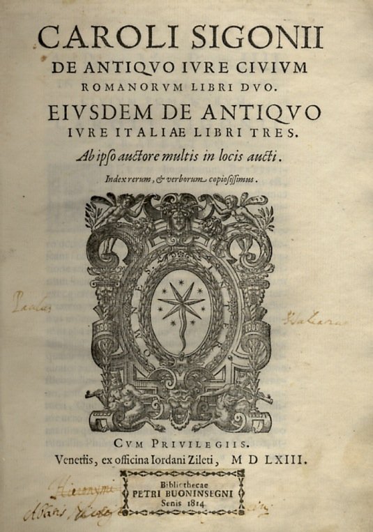 De antiquo iure civium romanorum libri duo. Eiusdem de antiquo …