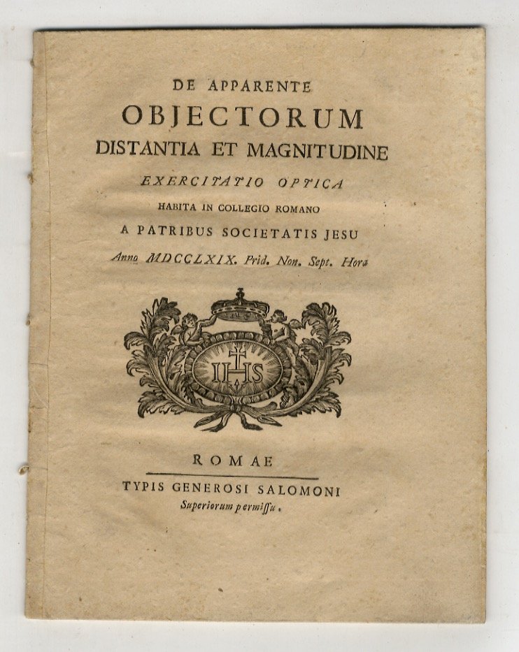 De apparente objectorum distantia et magnitudine exercitatio optica habita in …