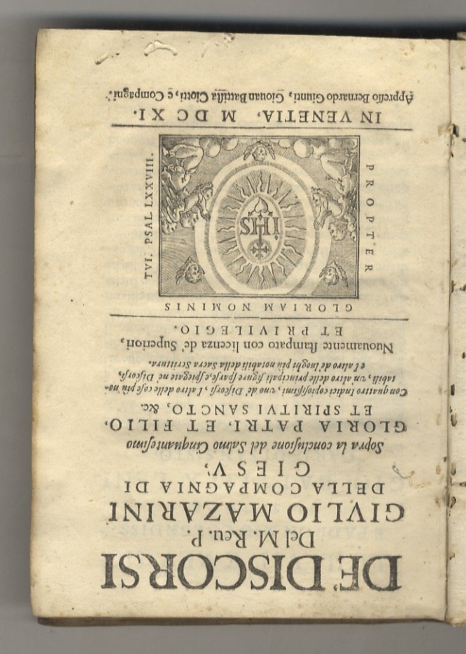 De' discorsi del m. rev. p. Giulio Mazarini della Compagnia …