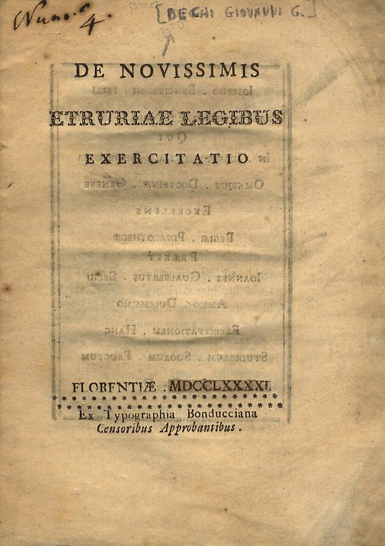 De novissimis Etruriae legibus exercitatio.