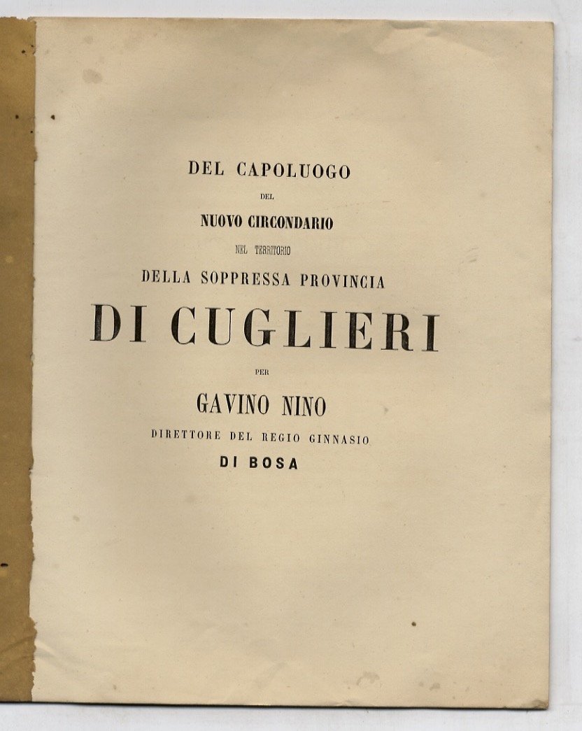 Del capoluogo del nuovo circondario nel territorio della soppressa provincia …