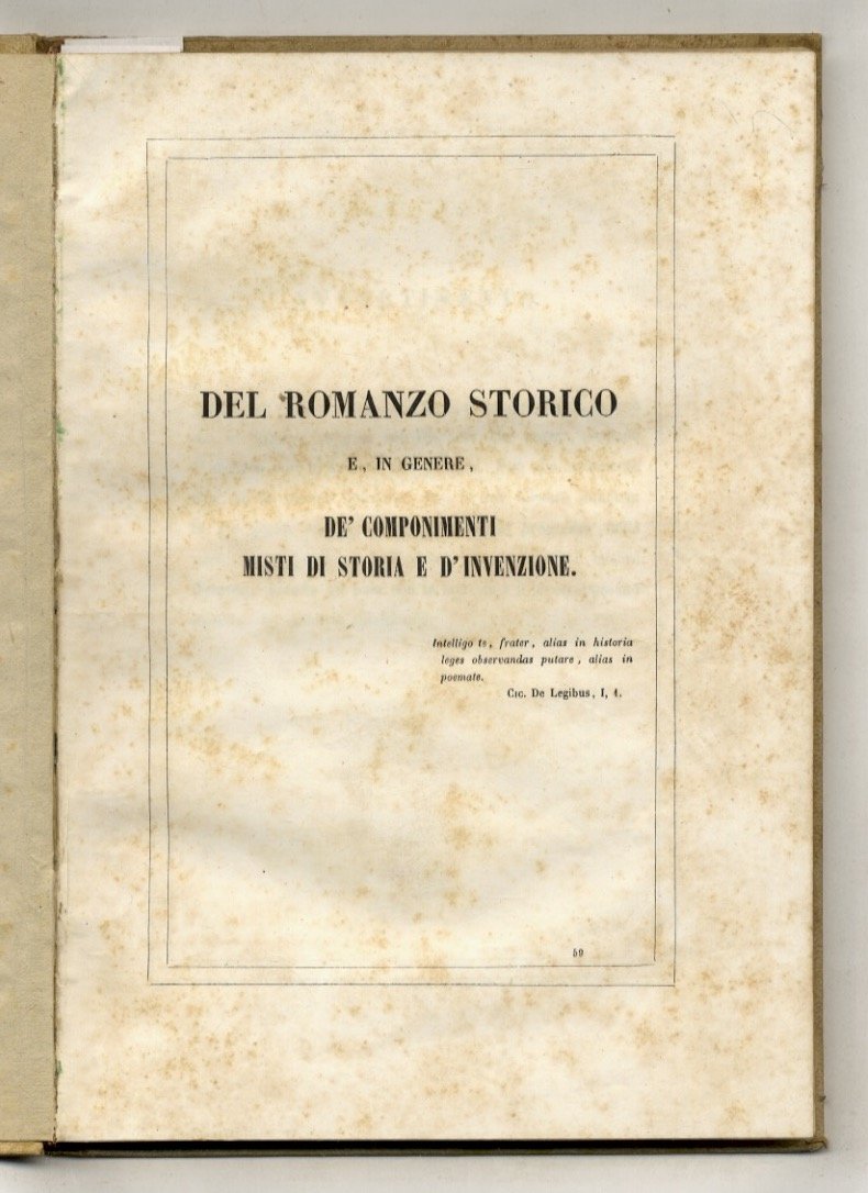 Del romanzo storico e, in genere, de' componimenti misti di …